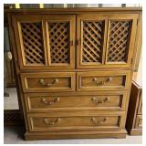 Drexel Lattice Front Dresser Chest w/ Drawers