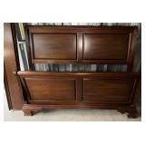 Solid Wood Queen Sleigh Bed Frame