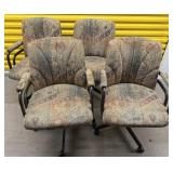 Chromcraft Upholstered Swivel Chairs Set of 4