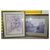 Framed Art Prints w/ Floral and Barn Scenes