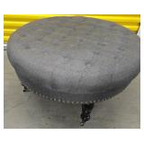 Round Upholstered Ottoman w/ Tufted Top