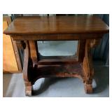 Mahogany Console Table w/Sleigh Legs, Mirror