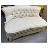 Tufted Back Settee Sofa w/ Skirt