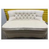 Tufted Back Settee Sofa w/ Skirt