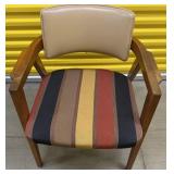 W.H. Gunlocke Arm Chair Striped Upholstery