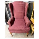 Temple Inc. Red Upholstered Wingback Chair