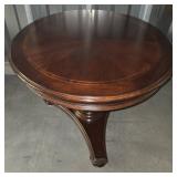 Vintage Mahogany Pedestal Table, Inlaid Top