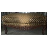 Louis XV-Style Carved Wood Ottoman
