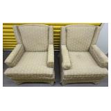 Pair Ethan Allen Upholstered Club Chairs