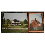 2pc Folk Art Style O/C