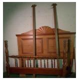 Wood Spindle Full Bed Frame w/ Headboard