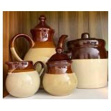 Vallauris Brown & Beige Pottery Set