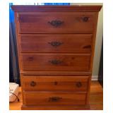 Wood 5-Drawer Chest w/ Metal Pulls