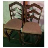 Ladder Back Wood Side Chairs w/Upholstered