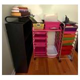 Office Storage Carts and Bookshelf Set