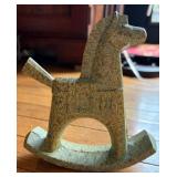 Small Cast Metal Rocking Horse Figurine