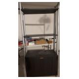 Tall Metal Frame Bookcase w/ Cabinet Storage