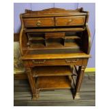 National Mt. Airy Wood Roll Top Desk