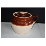 Vtg Stoneware Bean Pot w/ Lid