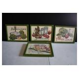 Vintage Vegetable Framed Cross Stitch