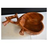 Wooden Carved Heart Shaped Nut Bowl