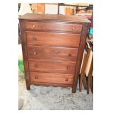 Vintage Solid Wood 5 Drawer Chest of Drawers
