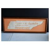 Vtg Tennessee Vols Framed Cross Stitch