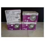 Set of 4 New Brushed Nickel Recessed Kit