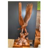 Awesome Wood Carved Bald Eagle Sculpture