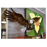 Large Handcrafted Metal Bald Eagle Art Sculpture