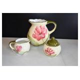 3 Pc Sytle Eyes Pitcher, Sugar, & Creamer