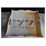 New Enjoy The Little Things Wood Serving Tray