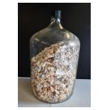 Glass Demijohn Carboy Full of Shells