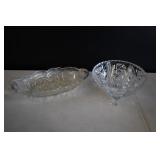 Pair of Vtg Clear Glass Bowls