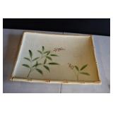 Vtg Japanese Ceramic Bamboo Serving Tray