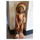 Hand Crafted Plaster Native American Chief Statue
