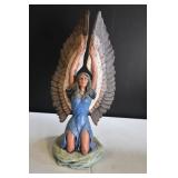 Hand Painted Ceramic Native American Maiden