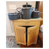 Microwave Cart & Pots and Pans
