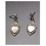 Vintage Sterling Silver & Mother of Pearl Earrings