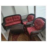 4 Piece Plastic Wicker Furniture Set