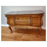 French Provincial Style Marble Top Buffet