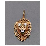 Lion Pendant with 3 Stones - Read Details