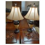 Matching Twin Handled Urn Lamps