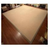 Neutral Rug With Leather Border