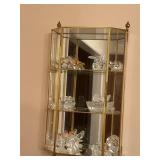 Brass and Glass Wall Display Cabinet