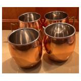 Four Copper Mugs