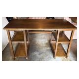 Wooden Desk With Open Shelving