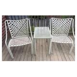 Metal Patio Set with Two Chairs