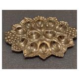 Brass-Tone Metal Egg Plate
