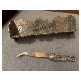 Arthur Court Pewter Dish and Knife